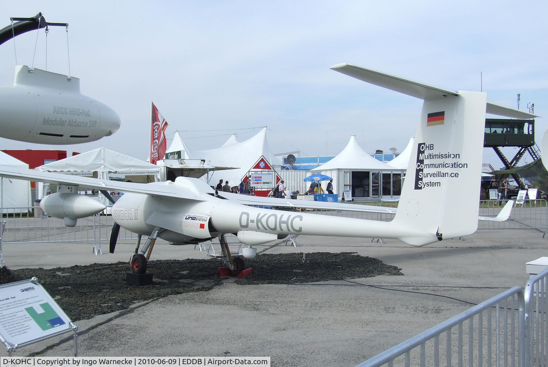 D-KOHC, Stemme S-15 Condor II C/N Not found D-KOHC, Stemme S-15 Condor II OMCoSS (OHB Multimission Communication Surveillance System) at ILA 2010, Berlin
