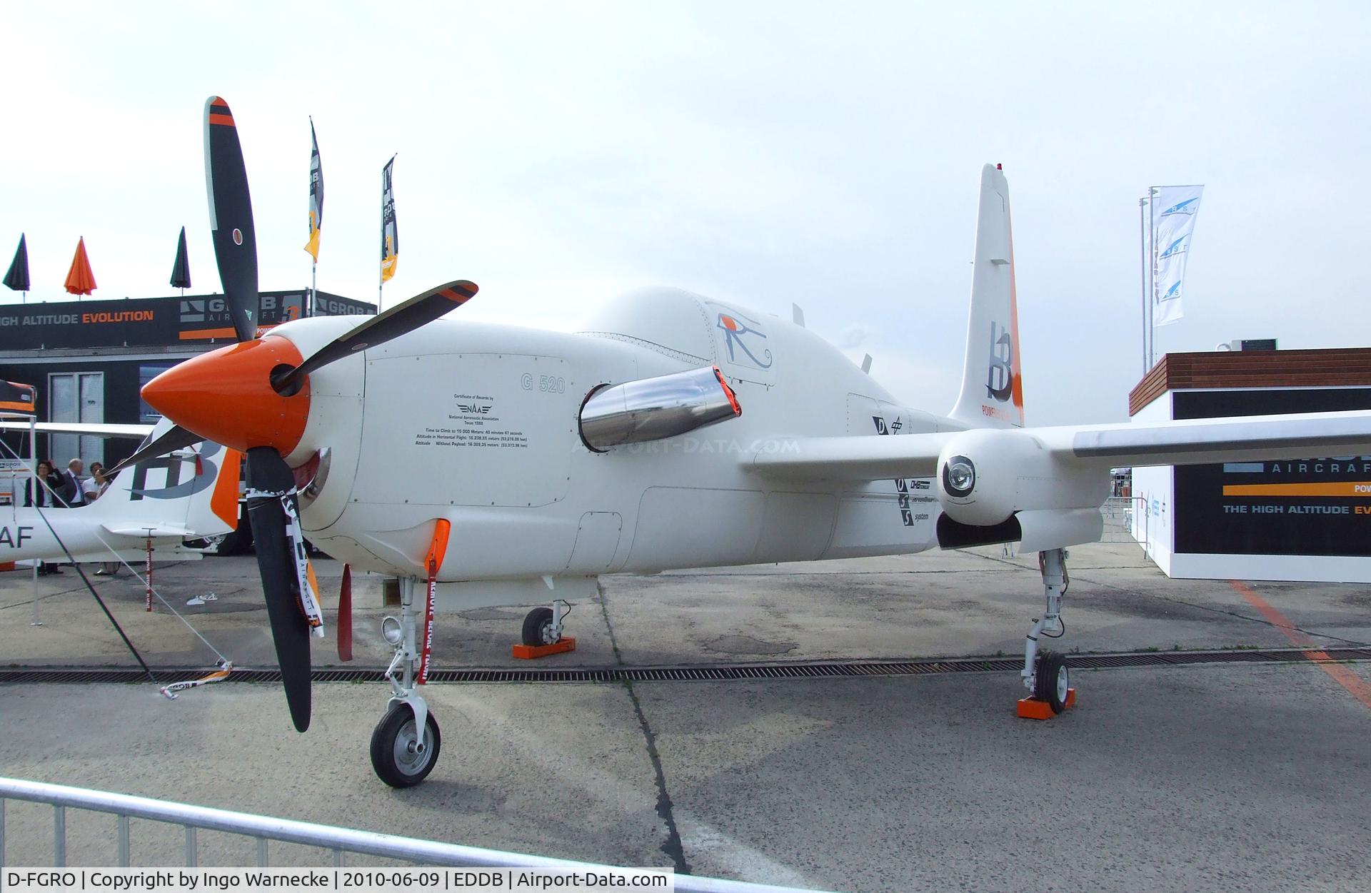 D-FGRO, 1991 Grob G-520 Egrett II C/N 10005, Grob G.520 EGRETT-2 / STRATO-1, currently not carrying the registration as DEGOSS demostrator at ILA 2010, Berlin