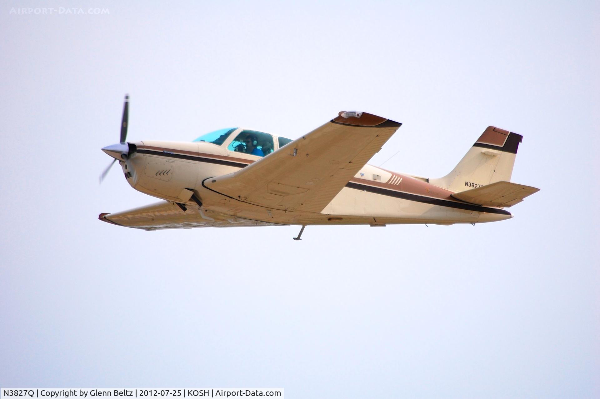 N3827Q, 1981 Beech F33A Bonanza C/N CE-942, Departing EAA Airventure/Oshkosh on 25 July 2012.
