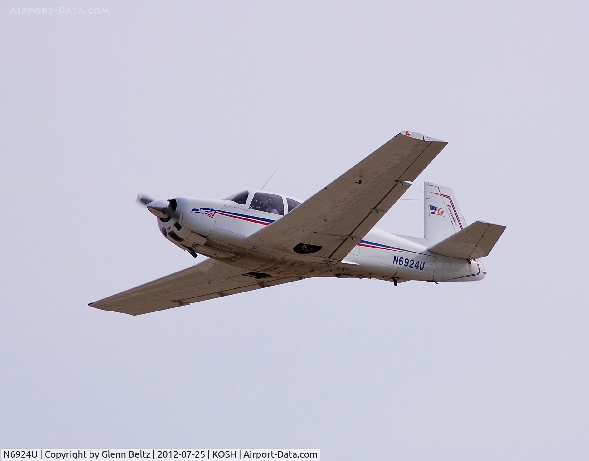 N6924U, 1964 Mooney M20E C/N 294, Departing EAA Airventure/Oshkosh on 25 July 2012.