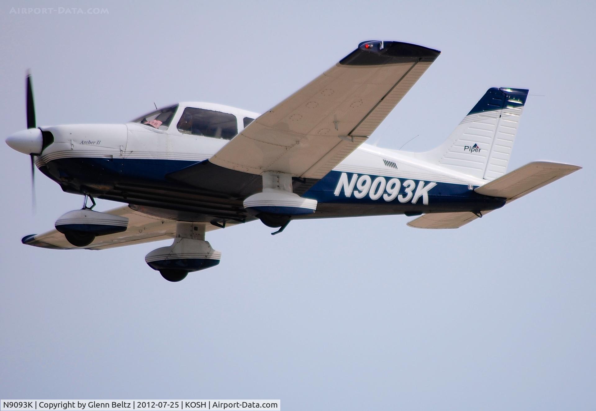 N9093K, 1985 Piper PA-28-181 C/N 28-8690032, Departing EAA Airventure/Oshkosh on 25 July 2012.
