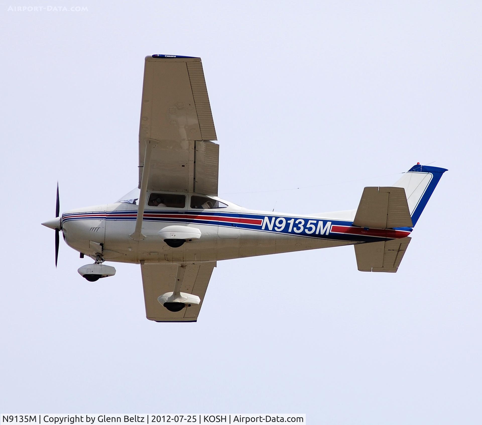 N9135M, 1976 Cessna 182P Skylane C/N 18264695, Departing EAA Airventure/Oshkosh on 25 July 2012.