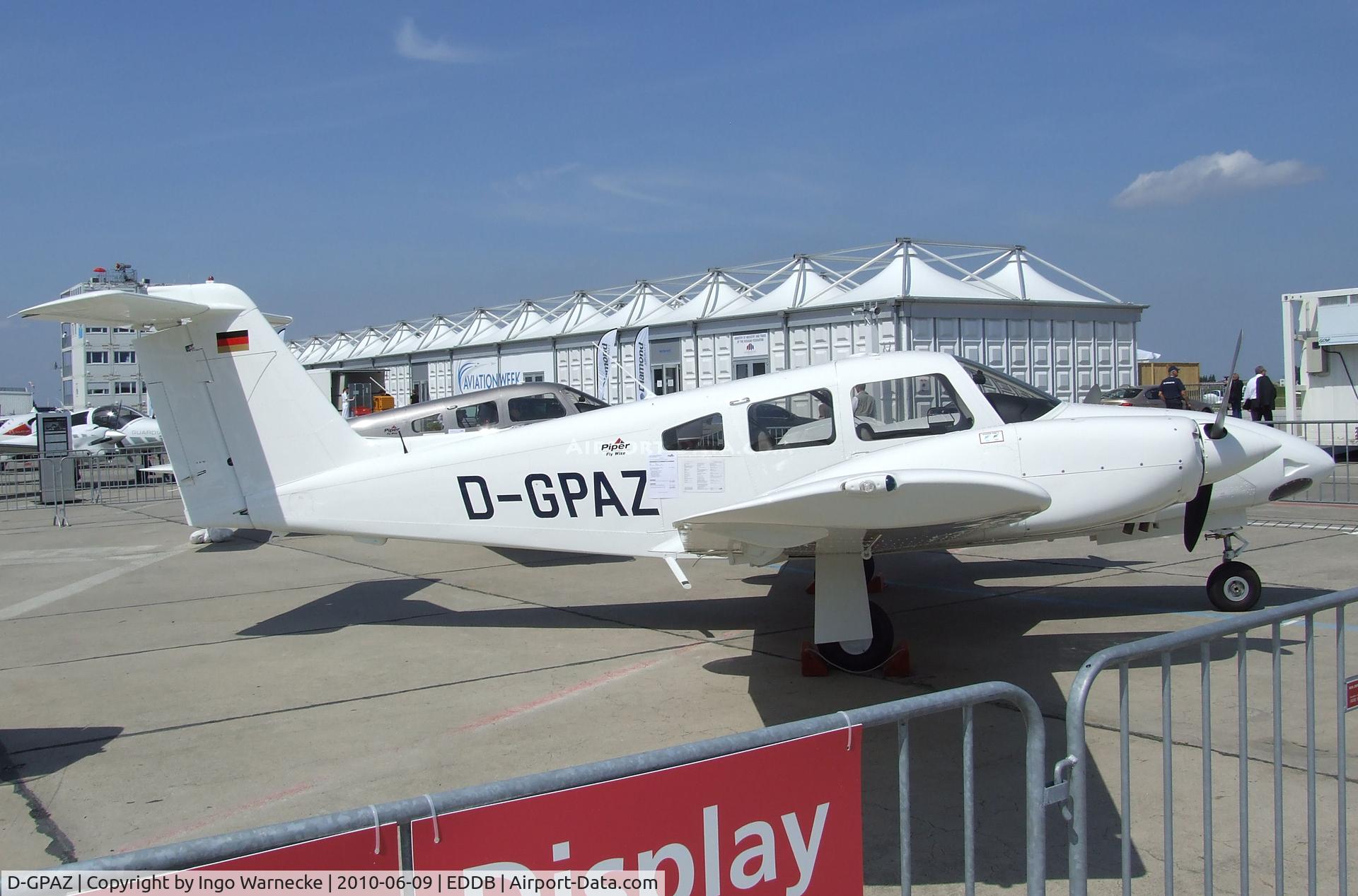 D-GPAZ, 2009 Piper PA-44-180 Seminole C/N 44-96273, Piper PA-44-180 Seminole at ILA 2010, Berlin