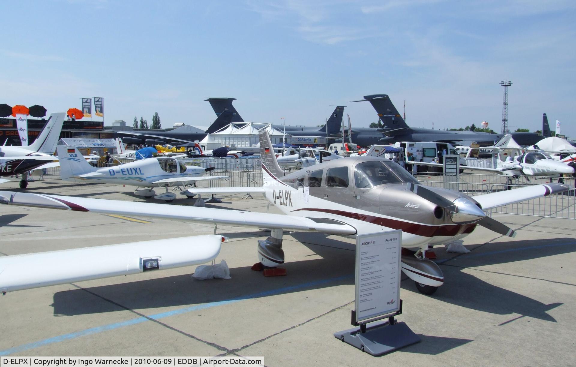 D-ELPX, 2009 Piper PA-28-181 Cherokee Archer III C/N 2843675, Piper PA-28-181 Archer III at ILA 2010, Berlin