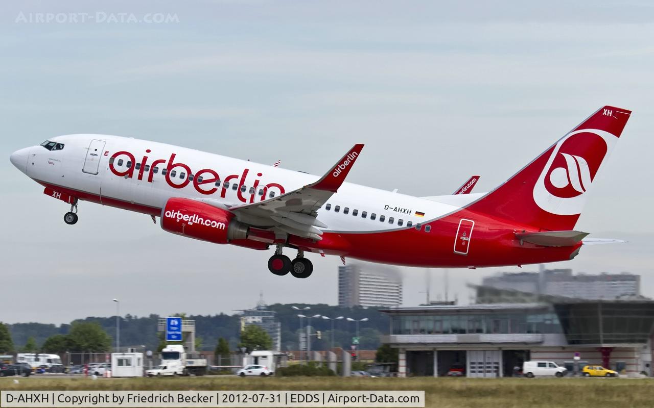 D-AHXH, 2008 Boeing 737-7K5 C/N 35282, departure from Stuttgart