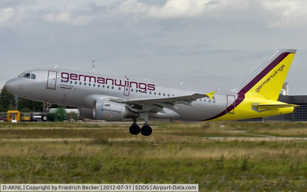 D-AKNL, 1999 Airbus A319-112 C/N 1084, departure from Stuttgart