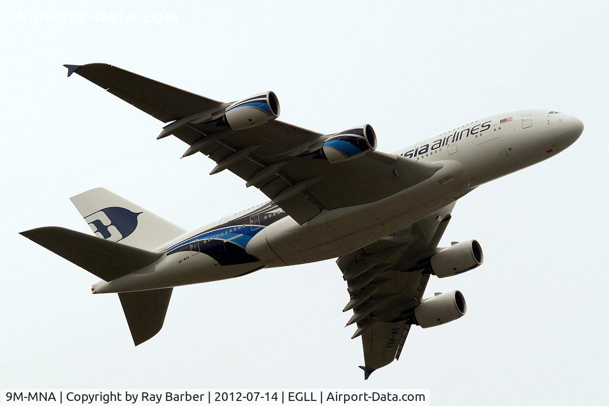 9M-MNA, 2011 Airbus A380-841 C/N 078, Airbus A380-841 [078] (Malaysia Airlines) Home~G 14/07/2012. Departed 9R then flew over my home heading NE.