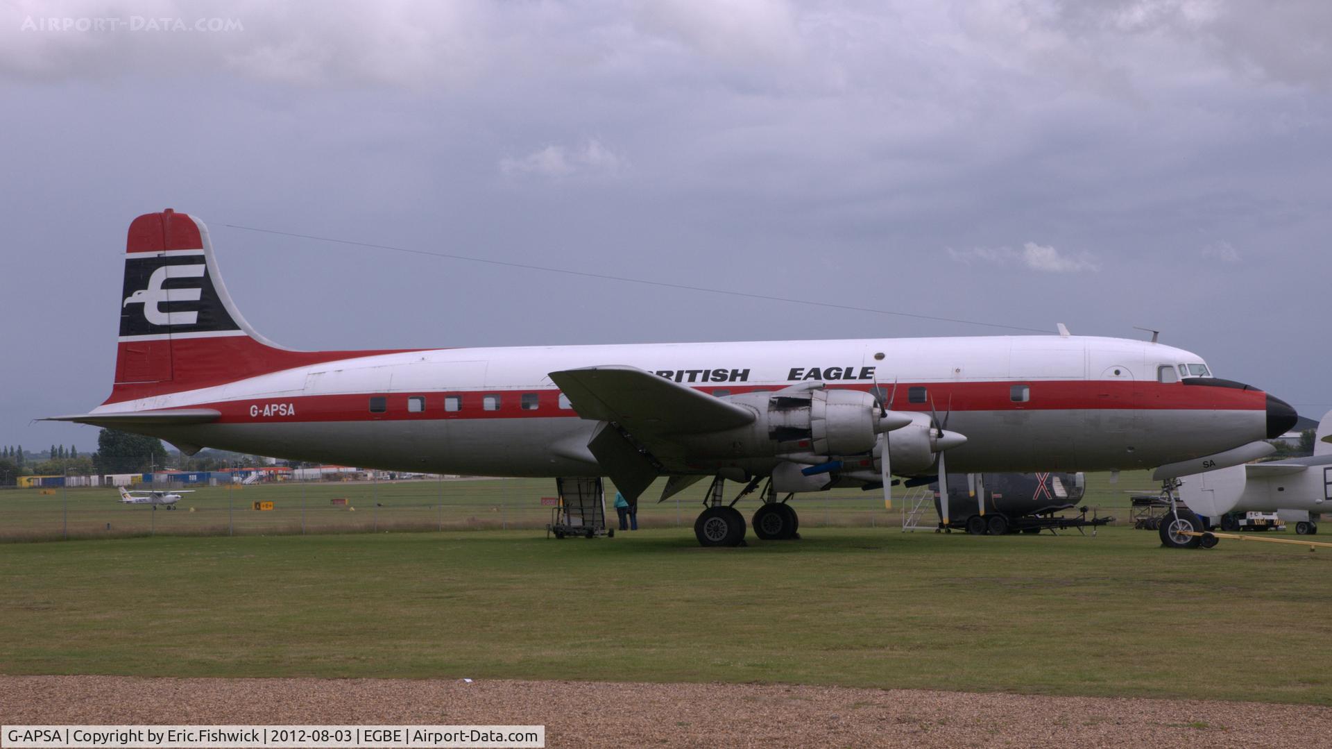 G-APSA, 1958 Douglas DC-6A C/N 45497, 3. G-APSA Now at Airbase, Coventry Airport West.