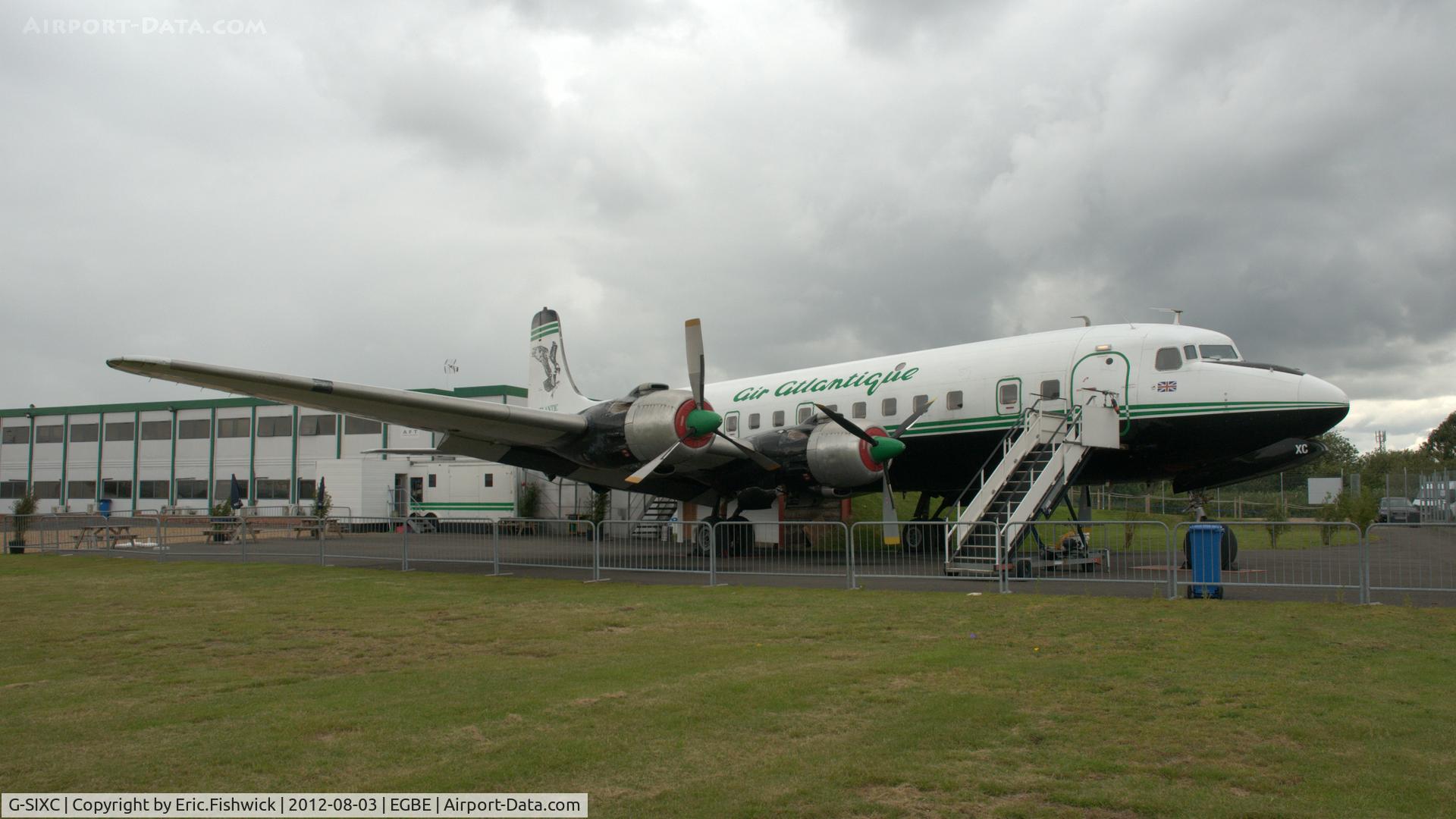 G-SIXC, 1958 Douglas DC-6B C/N 45550, 3. G-SIXC Now at Airbase, Coventry Airport West.