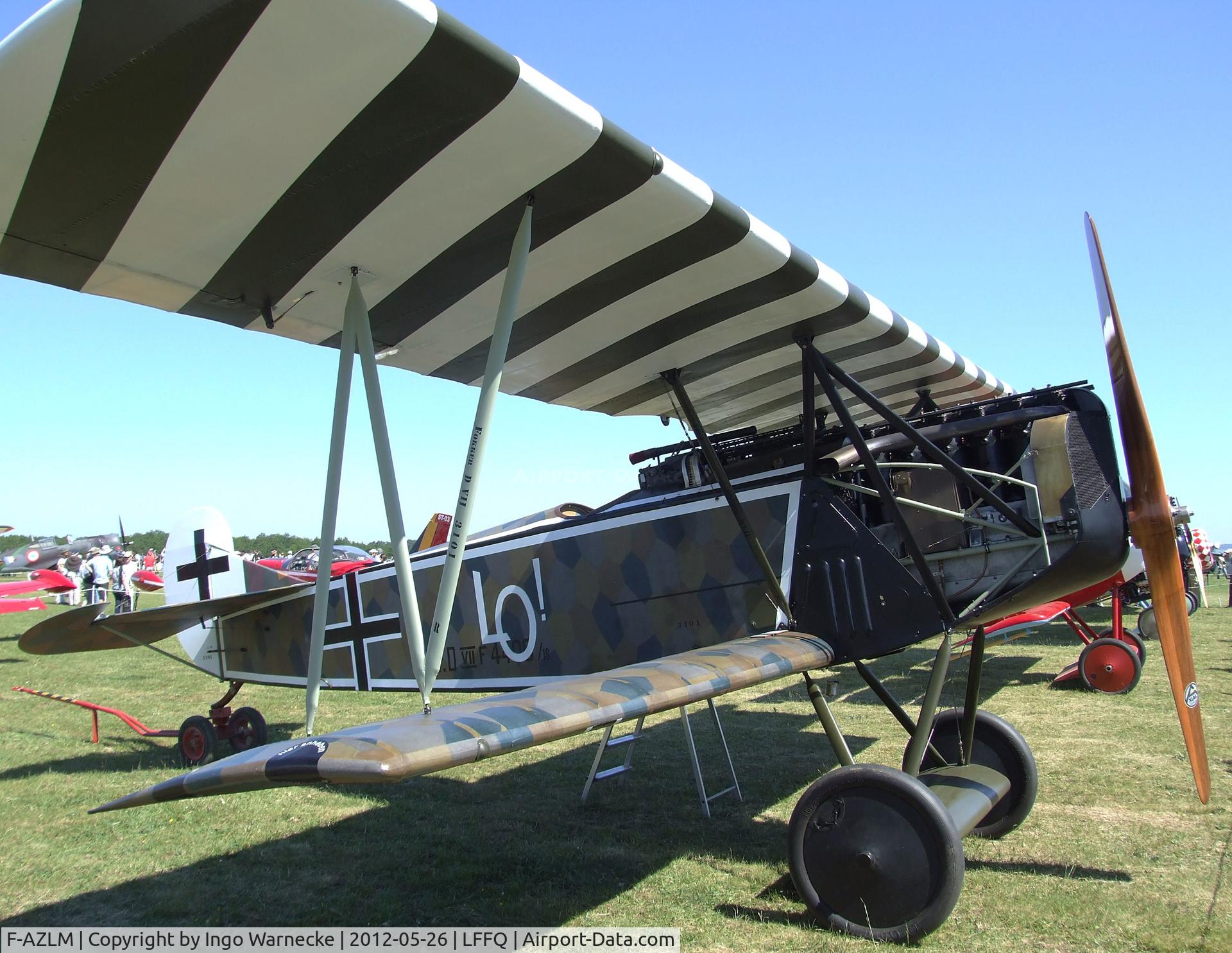F-AZLM, 2007 Fokker D-VIIF Replica C/N 01MF, Fokker D VII replica at the Meeting Aerien 2012, La-Ferte-Alais
