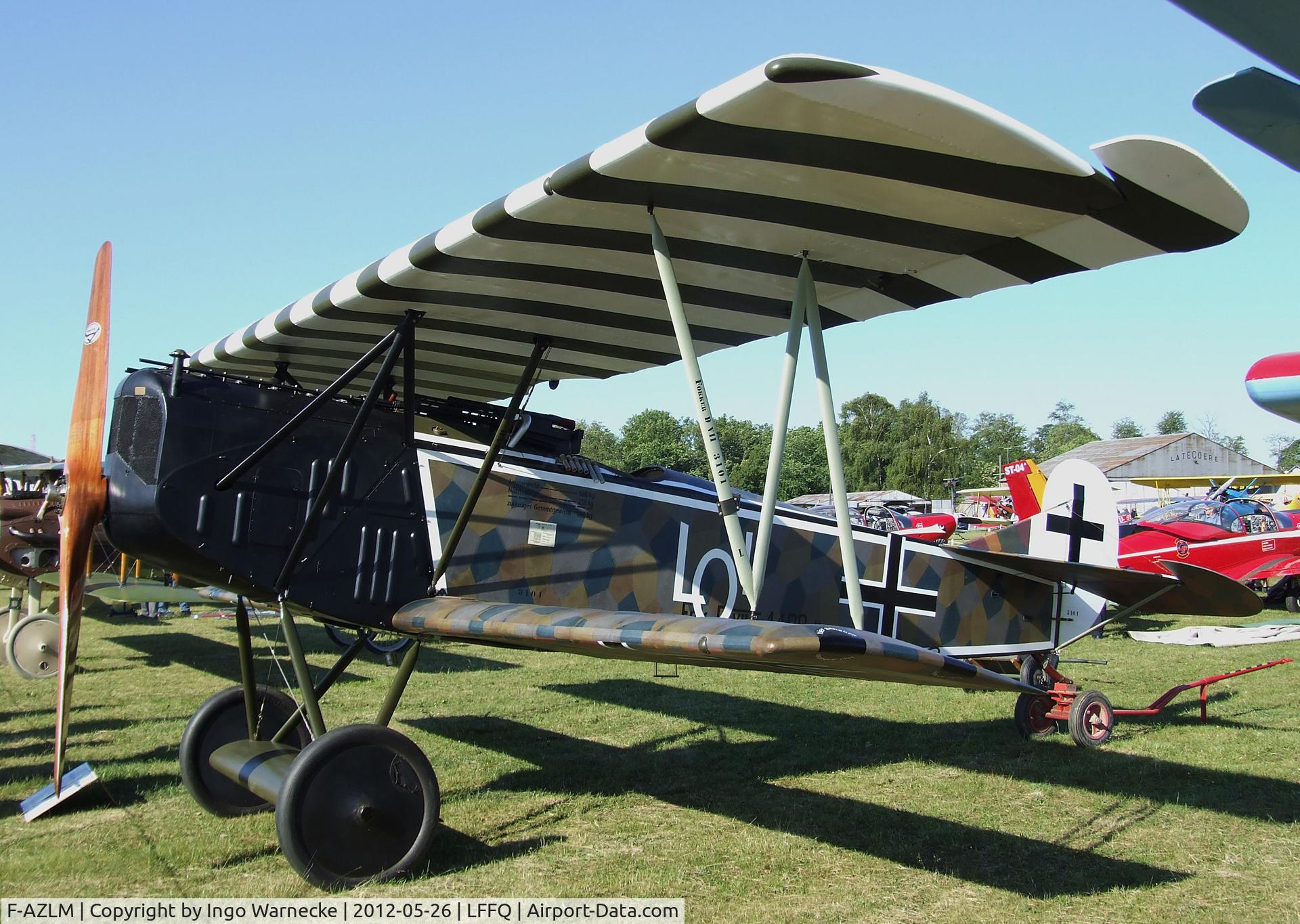 F-AZLM, 2007 Fokker D-VIIF Replica C/N 01MF, Fokker D VII replica at the Meeting Aerien 2012, La-Ferte-Alais