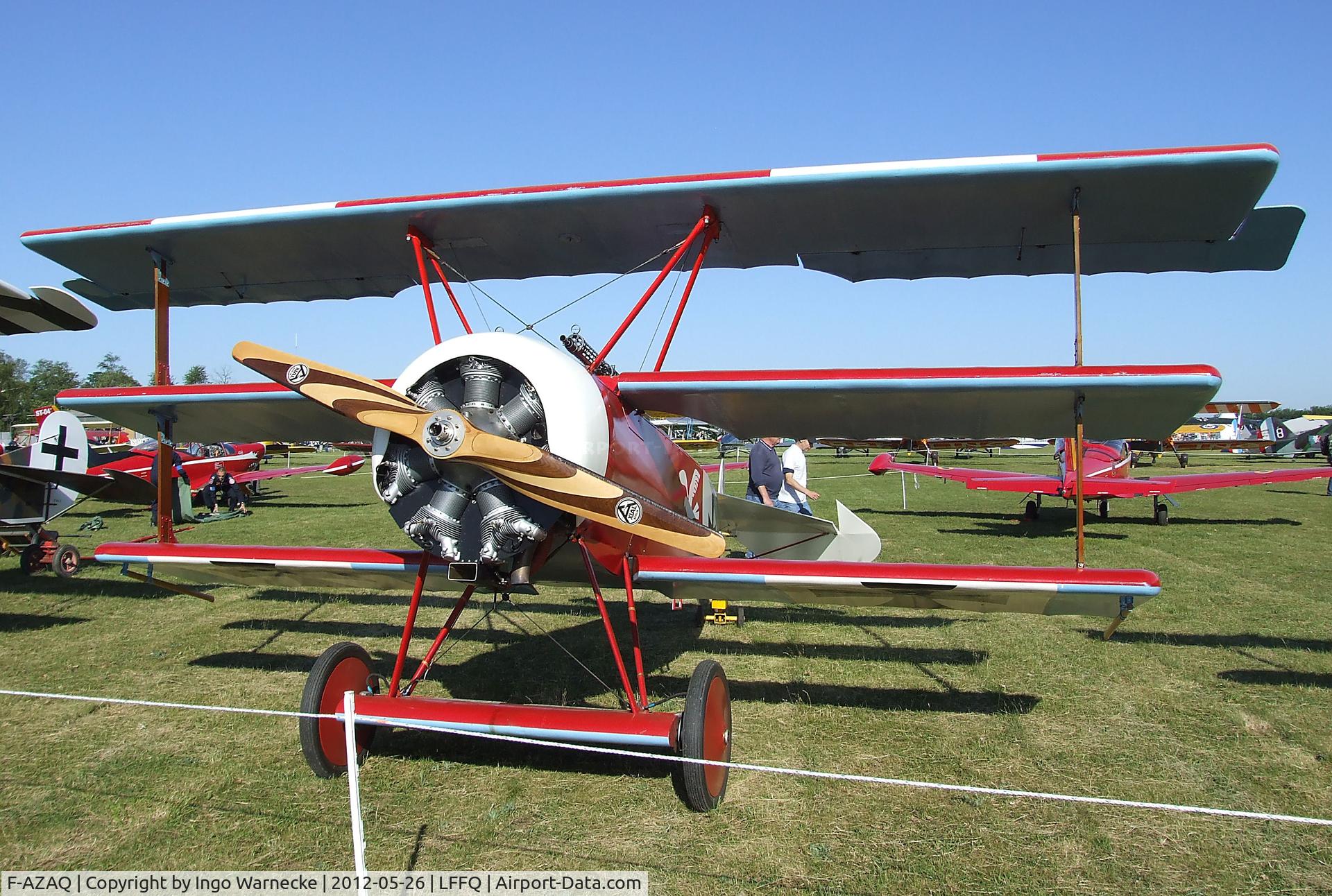 F-AZAQ, Fokker Dr.1 Triplane Replica C/N 01, Fokker Dr I replica at the Meeting Aerien 2012, La-Ferte-Alais