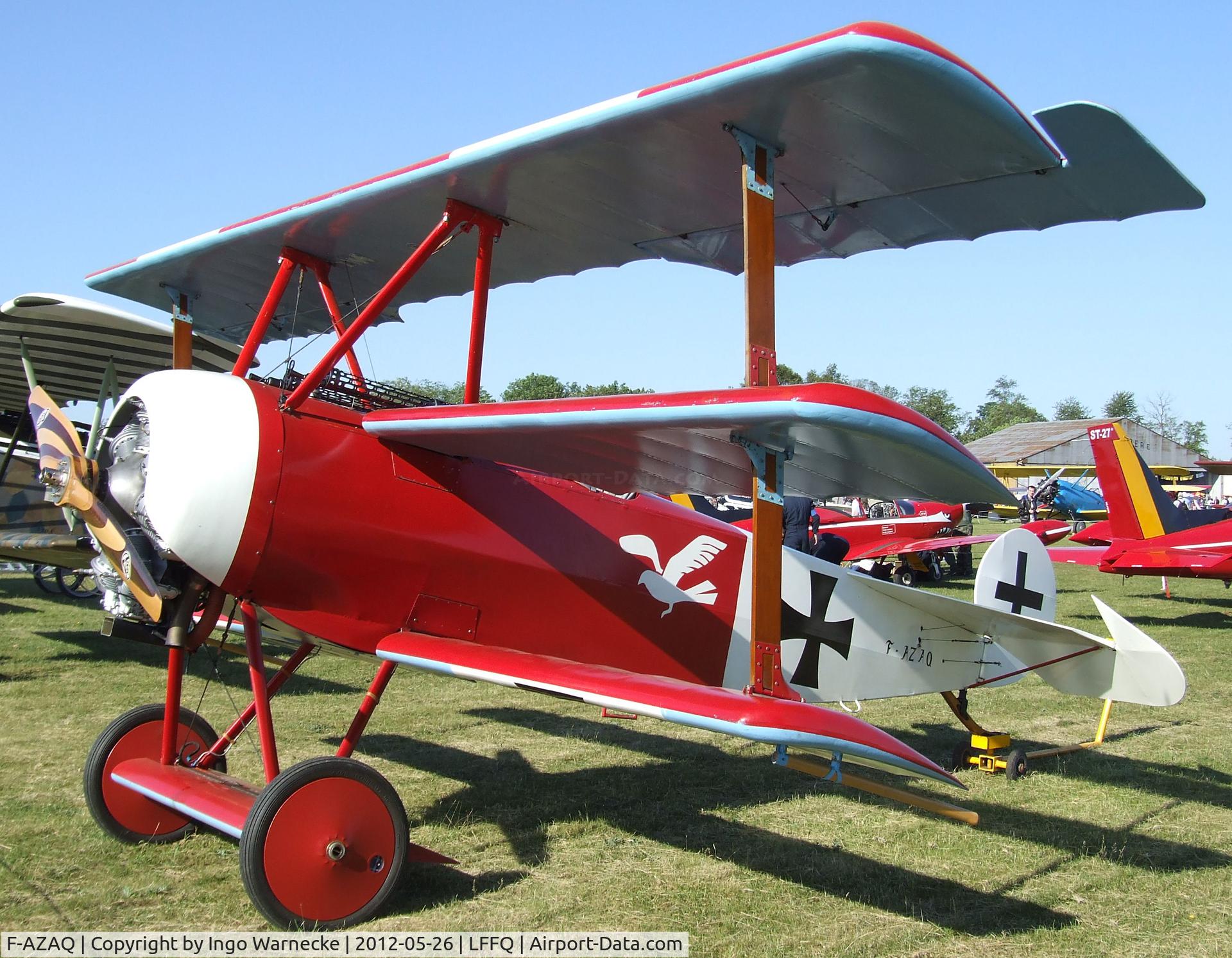 F-AZAQ, Fokker Dr.1 Triplane Replica C/N 01, Fokker Dr I replica at the Meeting Aerien 2012, La-Ferte-Alais
