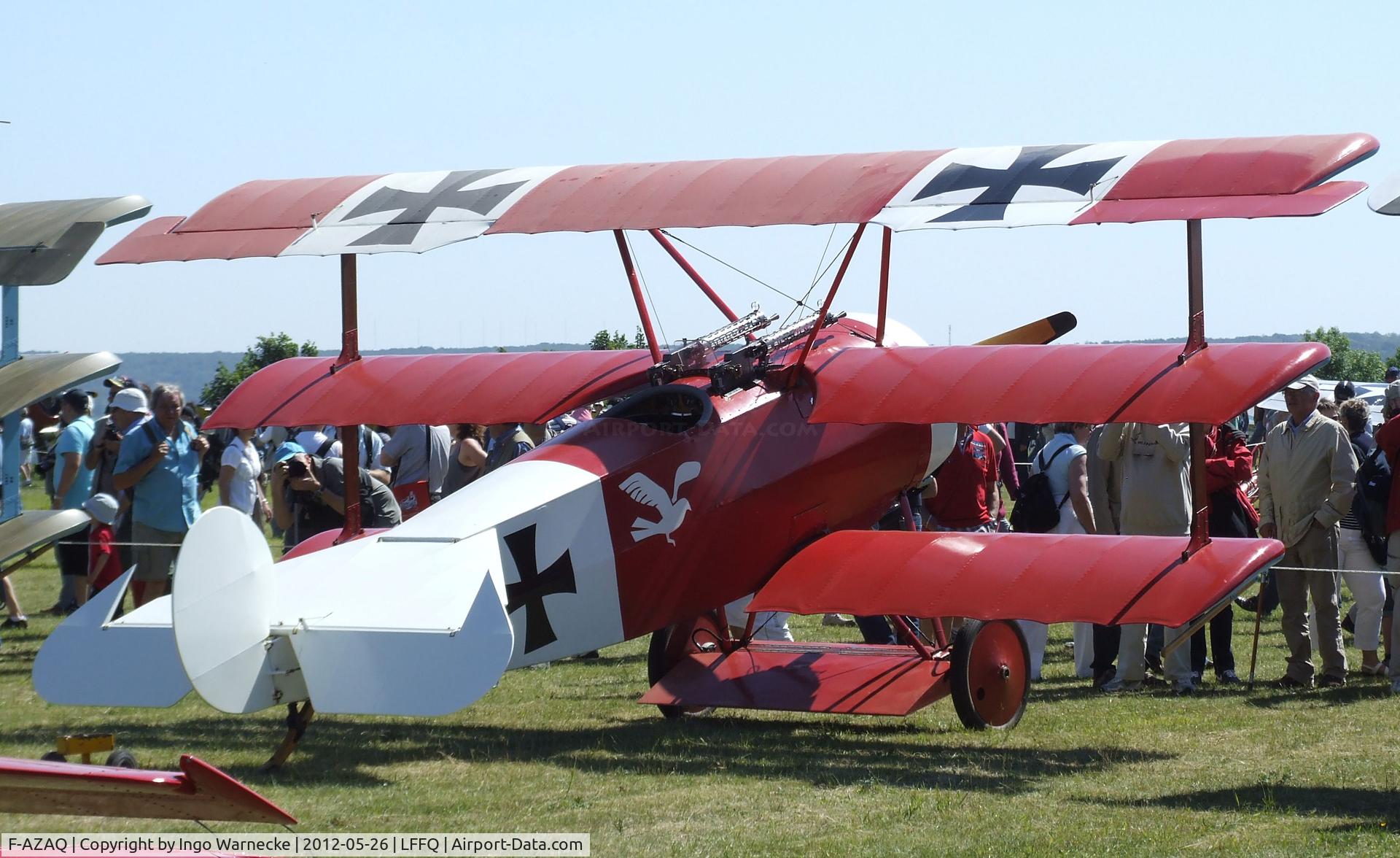 F-AZAQ, Fokker Dr.1 Triplane Replica C/N 01, Fokker Dr I replica at the Meeting Aerien 2012, La-Ferte-Alais