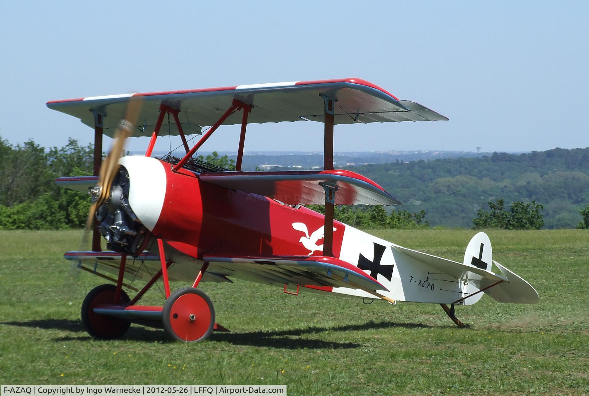 F-AZAQ, Fokker Dr.1 Triplane Replica C/N 01, Fokker Dr I replica at the Meeting Aerien 2012, La-Ferte-Alais