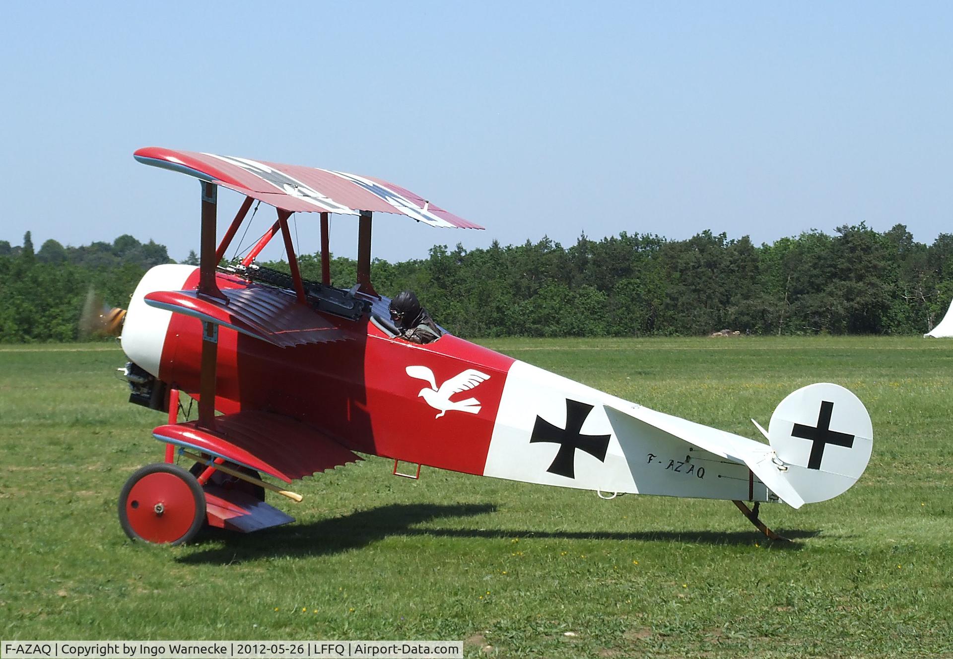 F-AZAQ, Fokker Dr.1 Triplane Replica C/N 01, Fokker Dr I replica at the Meeting Aerien 2012, La-Ferte-Alais
