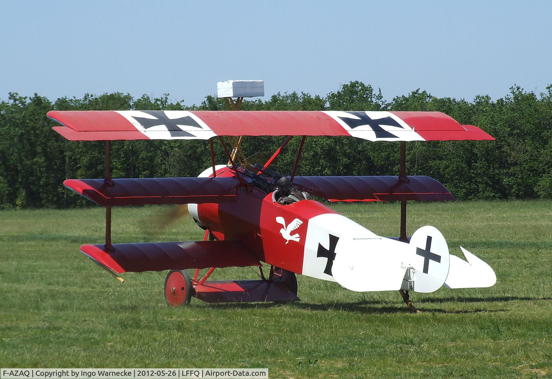 F-AZAQ, Fokker Dr.1 Triplane Replica C/N 01, Fokker Dr I replica at the Meeting Aerien 2012, La-Ferte-Alais