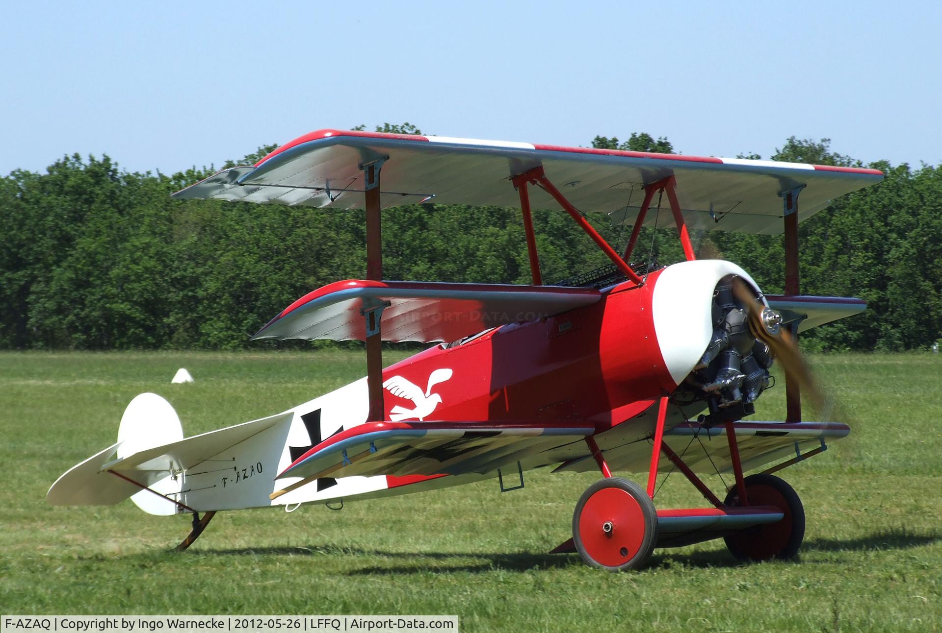 F-AZAQ, Fokker Dr.1 Triplane Replica C/N 01, Fokker Dr I replica at the Meeting Aerien 2012, La-Ferte-Alais