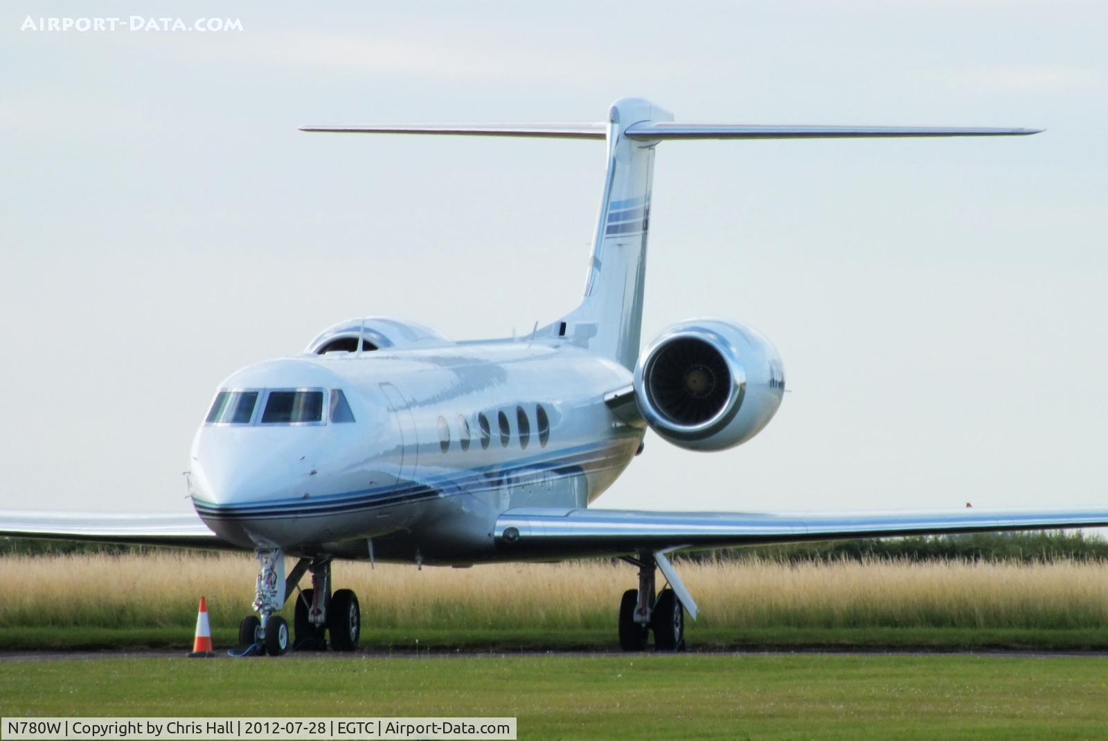 N780W, 1997 Gulfstream Aerospace G-V C/N 530, one of several bizjets parked at Cranfield with visitors for the opening of the London 2012 Olympic games