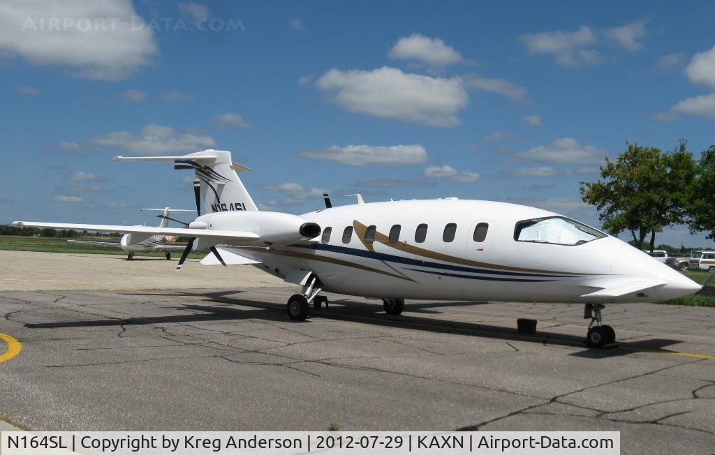 N164SL, 2007 Piaggio P-180 Avant II C/N 1134, Piaggio P.180 Avanti at the fuel pump.