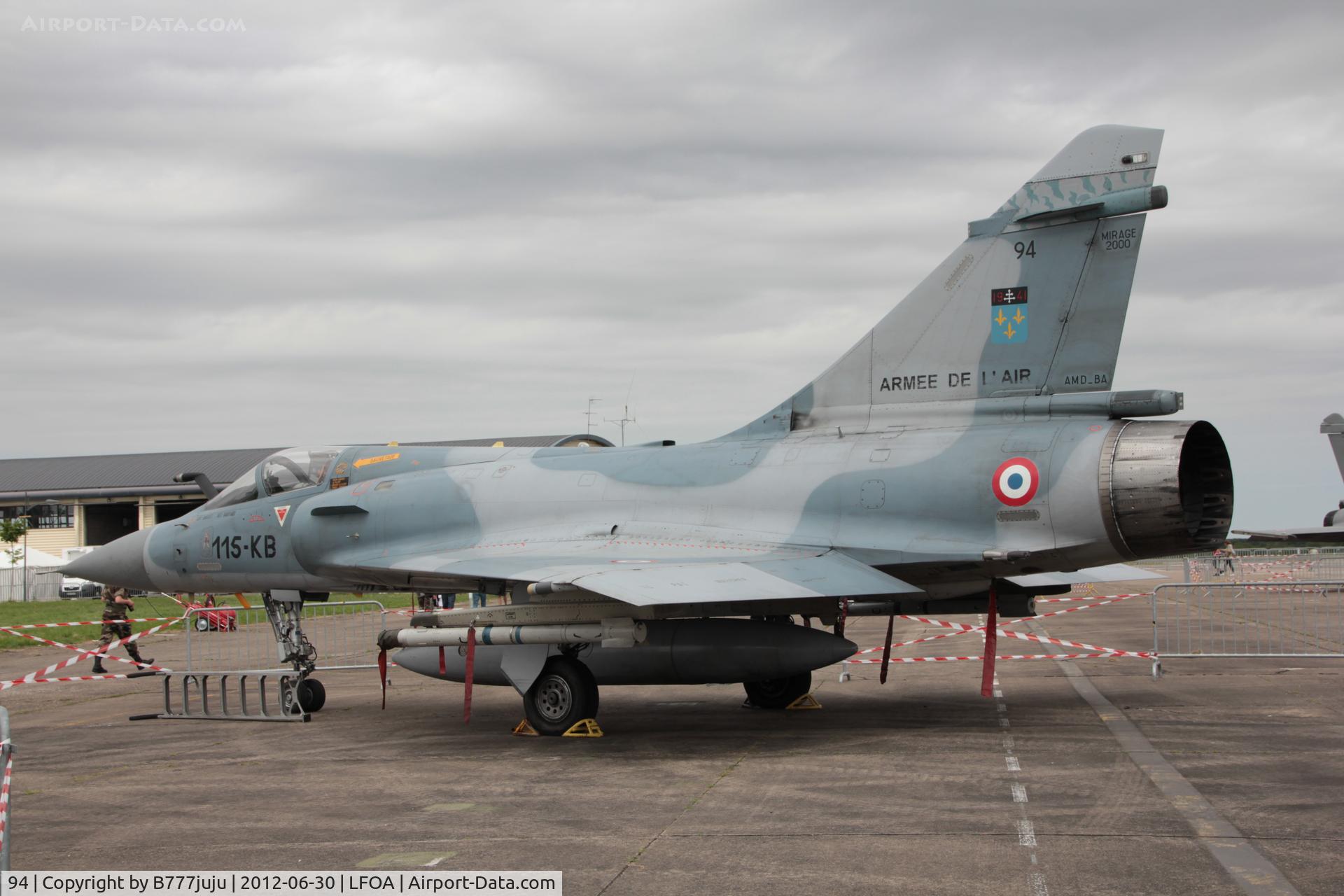 94, Dassault Mirage 2000C C/N 352, on display at Avord Airshow 2012
