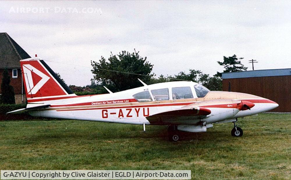 G-AZYU, 1971 Piper PA-23-250 Aztec C/N 27-4601, Ex: N13983 > G-AZYU - Originally owned to, Webster Aviation Ltd in July 1972. Seen here with, Denham Air Taxi Services Ltd from March 1977 until April 1978. It's currently with a Trustee of, G-AZYU Group since October 1998.