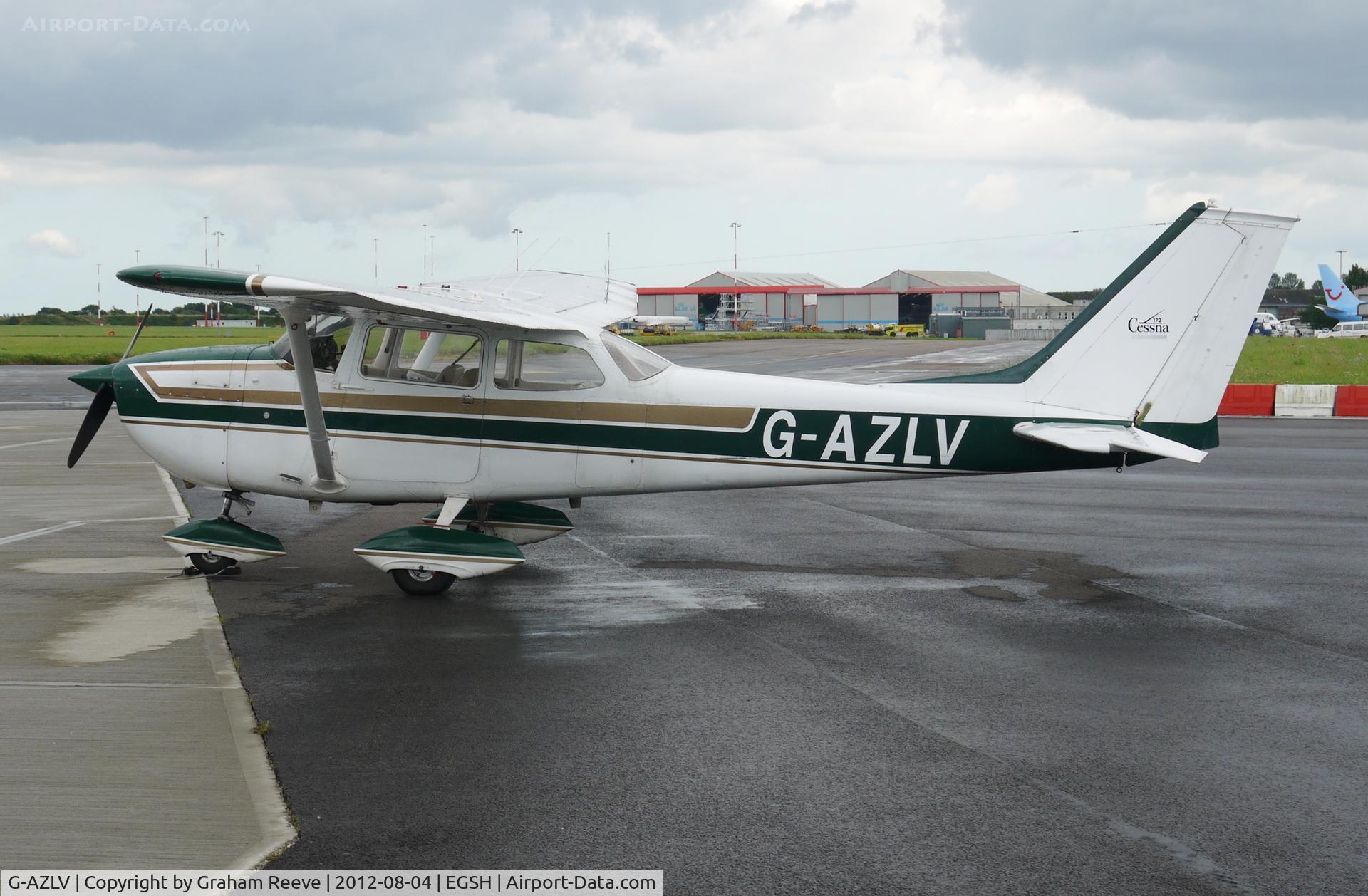 G-AZLV, 1969 Cessna 172K Skyhawk C/N 17257908, Parked at Norwich.