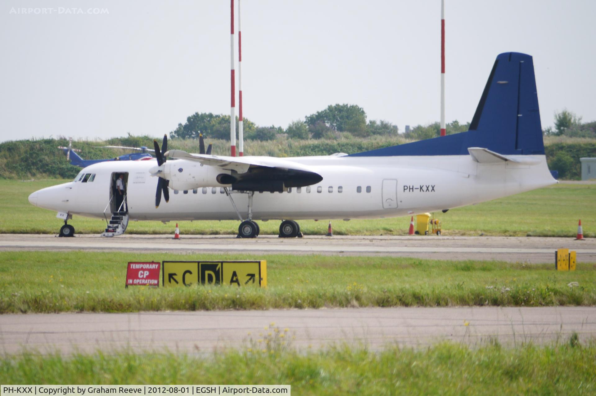 PH-KXX, 1992 Fokker 50 C/N 20262, Parked at Norwich.
