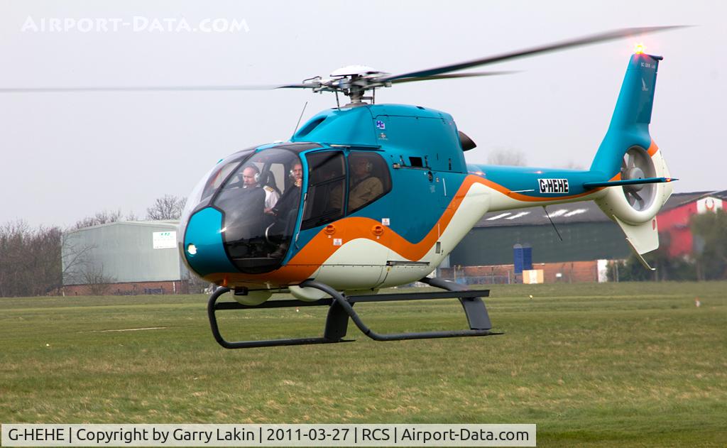 G-HEHE, 2007 Eurocopter EC-120B Colibri C/N 1480, Landing at Rochester after pleasure flight