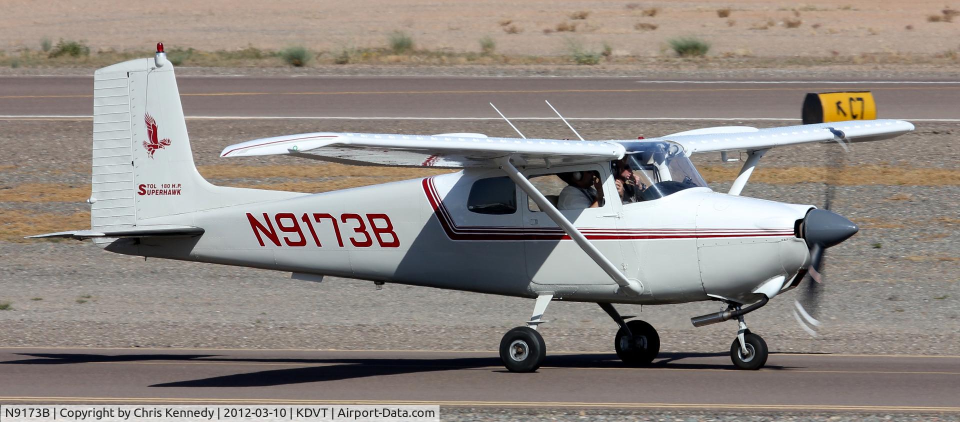 N9173B, 1958 Cessna 172 C/N 36773, Taxiing out KDVT