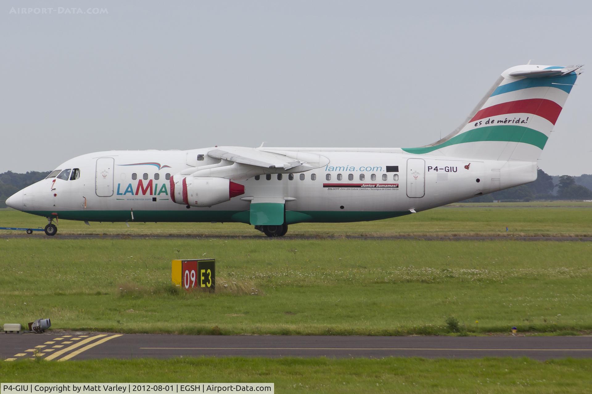 P4-GIU, 1999 British Aerospace Avro 146-RJ85A C/N E2349, Being towed to the Northwest storage area.