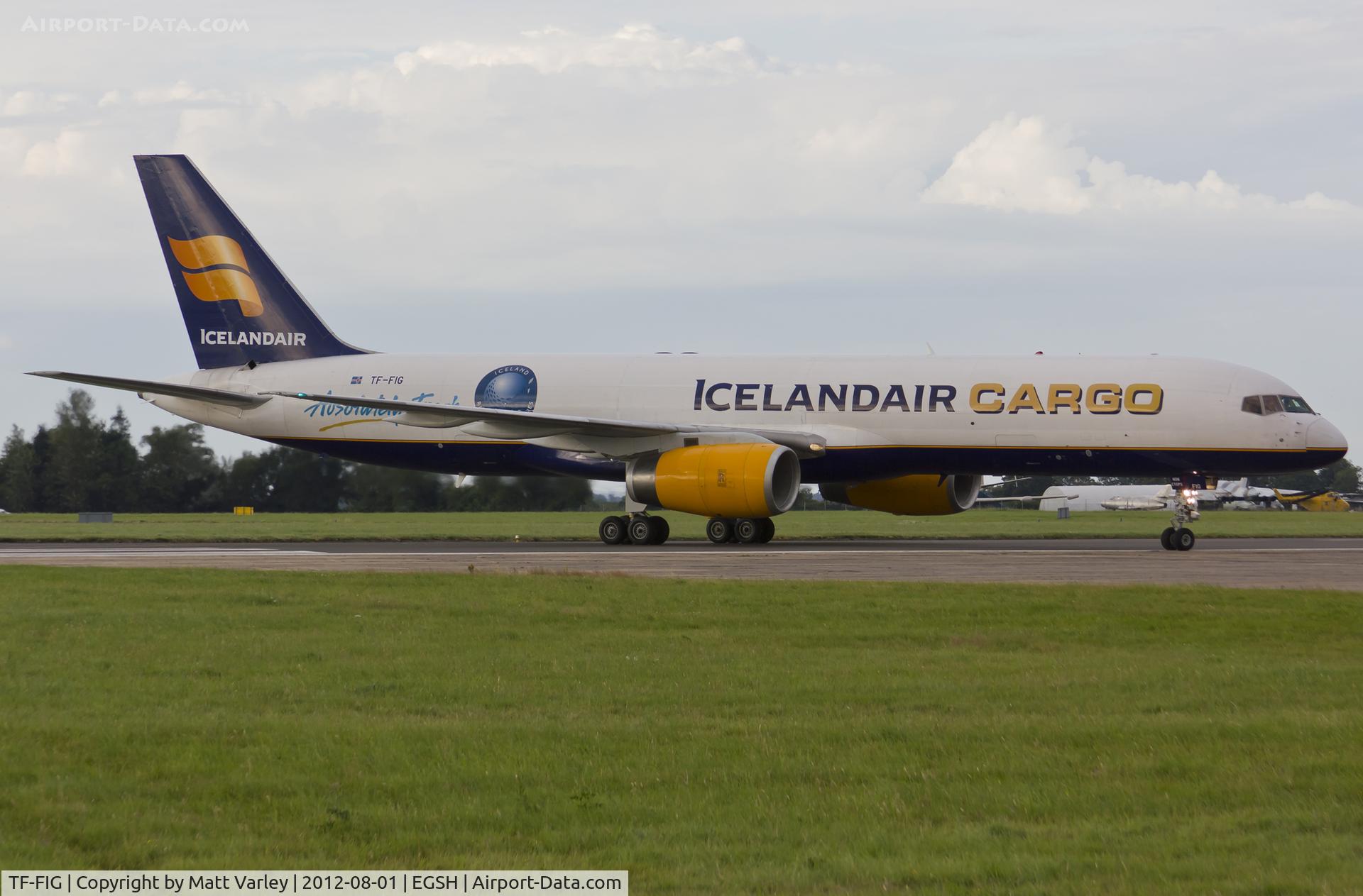 TF-FIG, 1989 Boeing 757-23APF C/N 24456, Arriving at EGSH for spray by Air Livery.