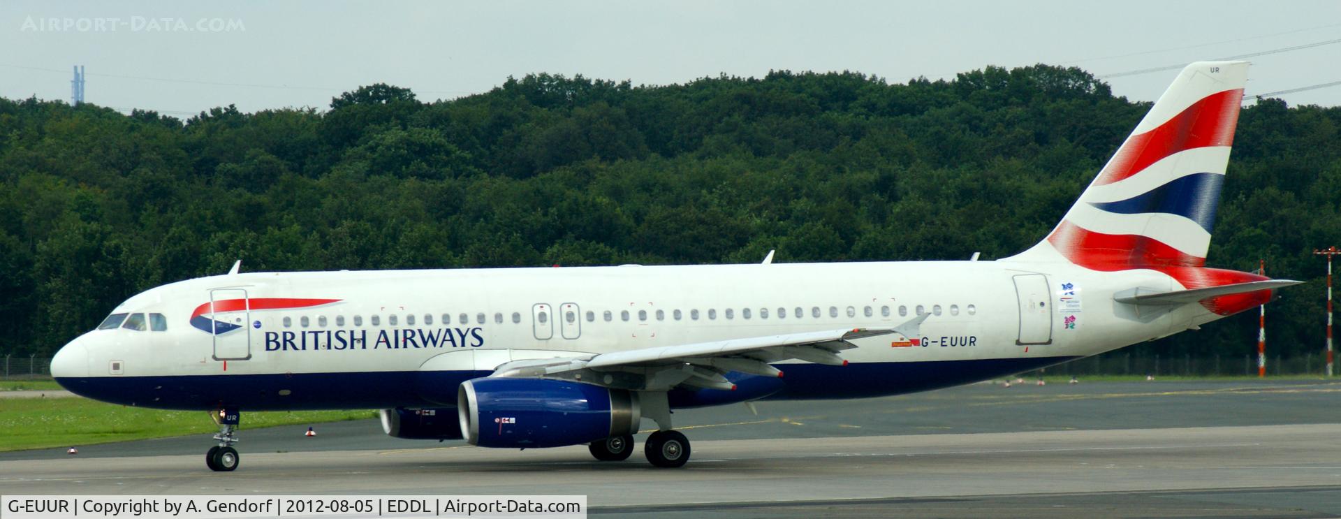 G-EUUR, 2003 Airbus A320-232 C/N 2040, British Airways, lining up RWY 23L at Düsseldorf Int´l (EDDL)