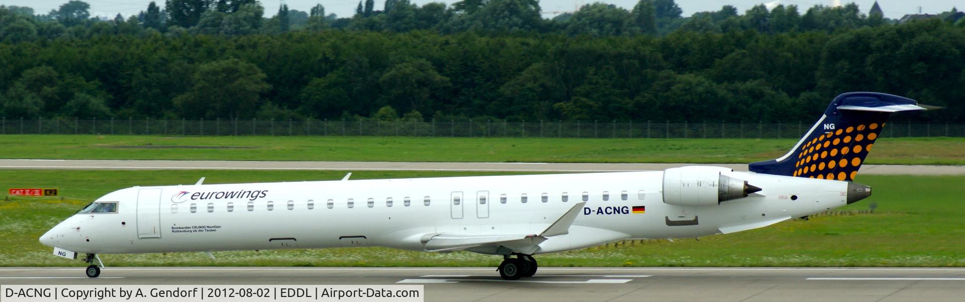 D-ACNG, 2009 Bombardier CRJ-900LR (CL-600-2D24) C/N 15245, Eurowings (Lufthansa Regional cs.), seen here on the Runway for departure at Düsseldorf Int´l (EDDL)