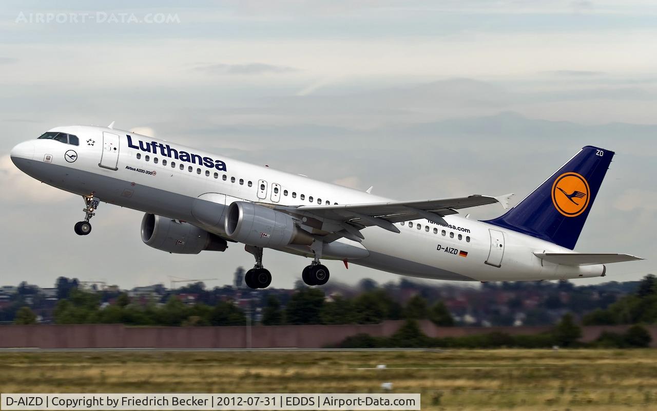 D-AIZD, 2010 Airbus A320-214 C/N 4191, departure from Stuttgart