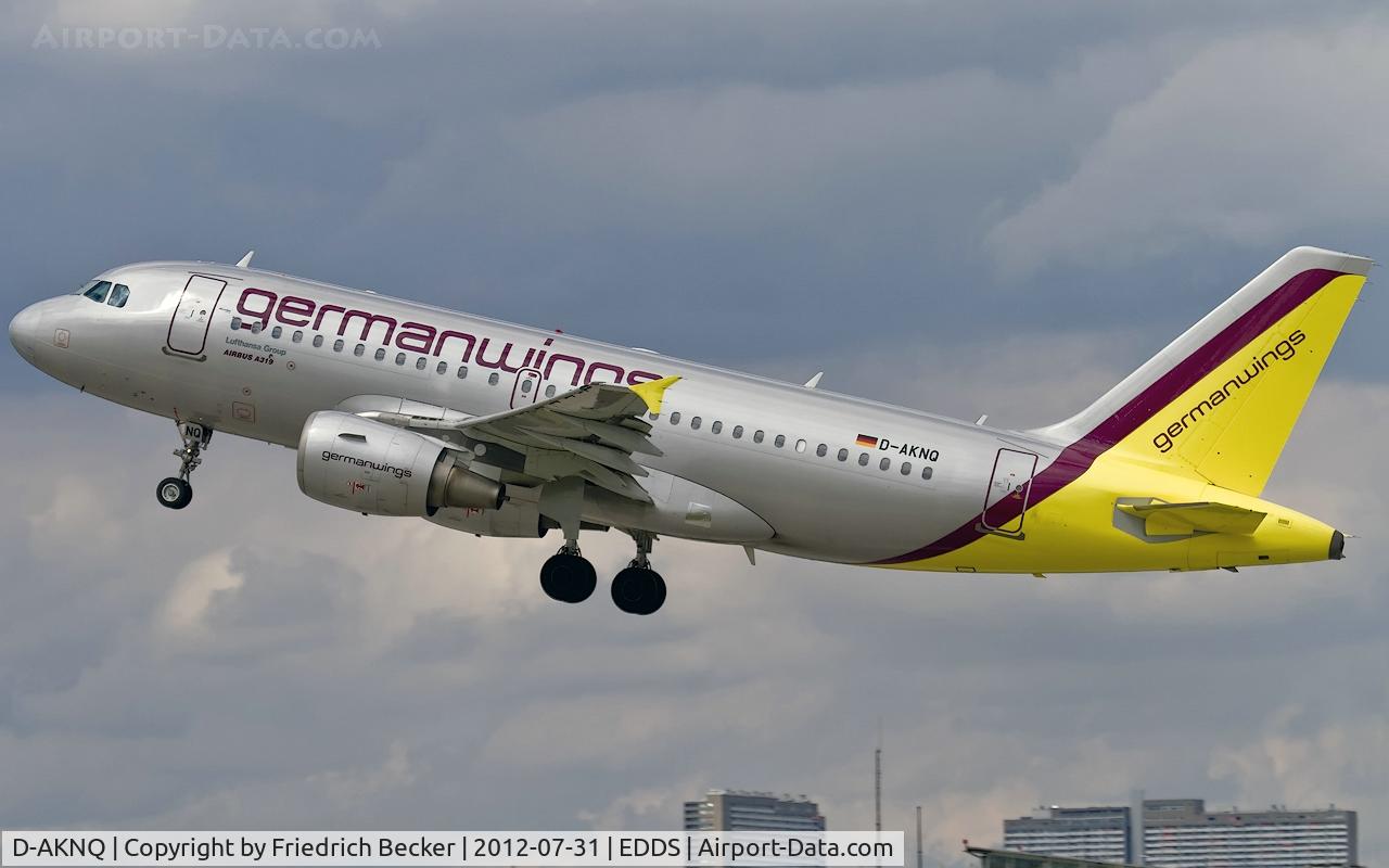 D-AKNQ, 2000 Airbus A319-112 C/N 1170, departure from Stuttgart