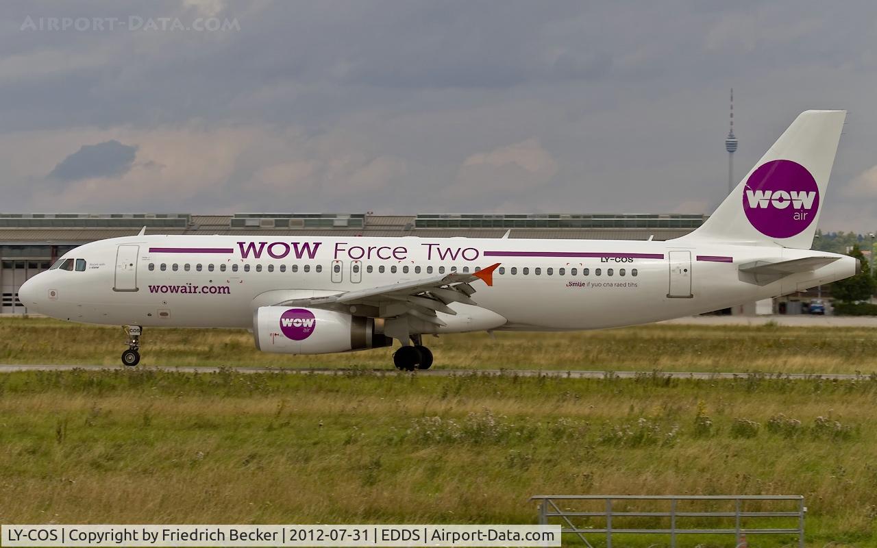LY-COS, 1994 Airbus A320-231 C/N 415, decelerating after touchdown