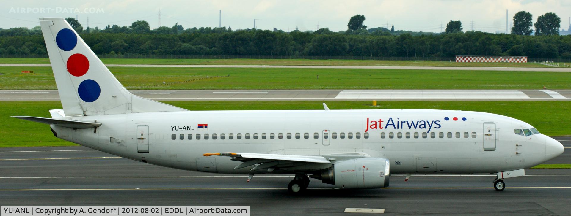 YU-ANL, 1986 Boeing 737-3H9 C/N 23716/1321, JAT Airways, seen here on the taxiway at Düsseldorf Int´l (EDDL)