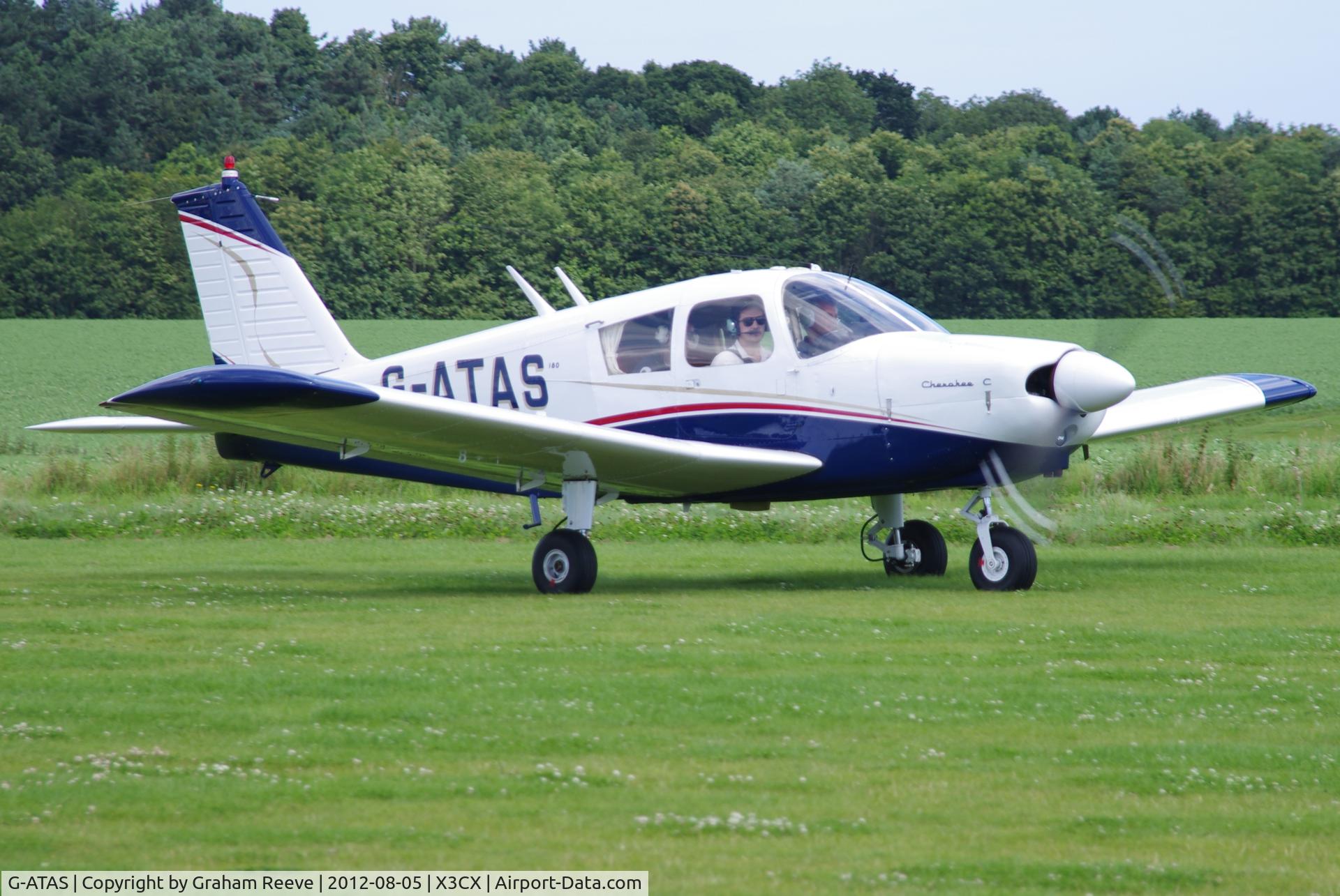G-ATAS, 1964 Piper PA-28-180 Cherokee C/N 28-2137, Just landed.