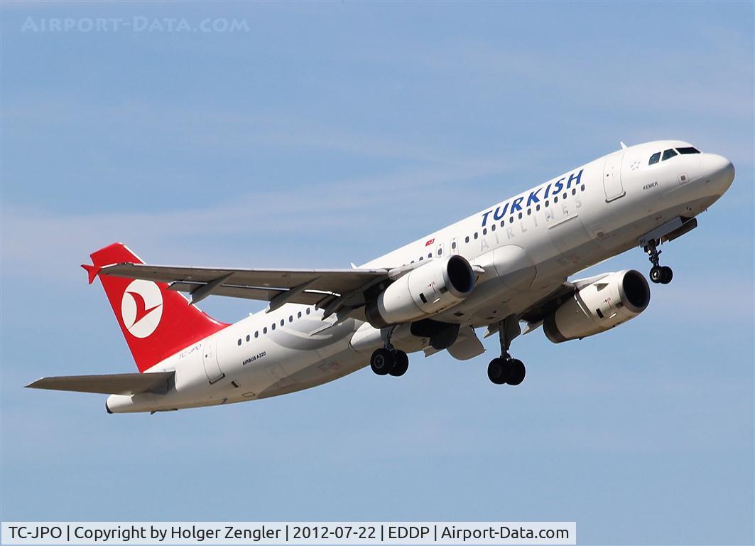 TC-JPO, 2008 Airbus A320-232 C/N 3567, Leaving LEJ heading straight IST...