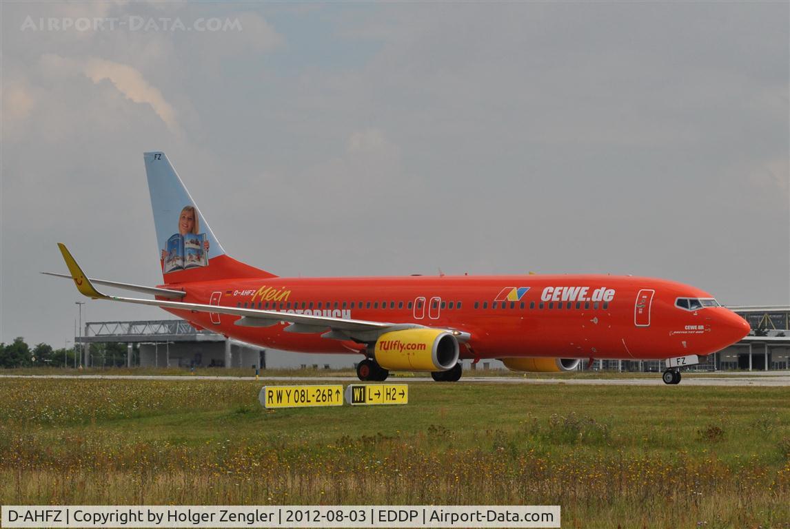 D-AHFZ, 2001 Boeing 737-8K5 C/N 30883, First visit in LEJ with new colors.....