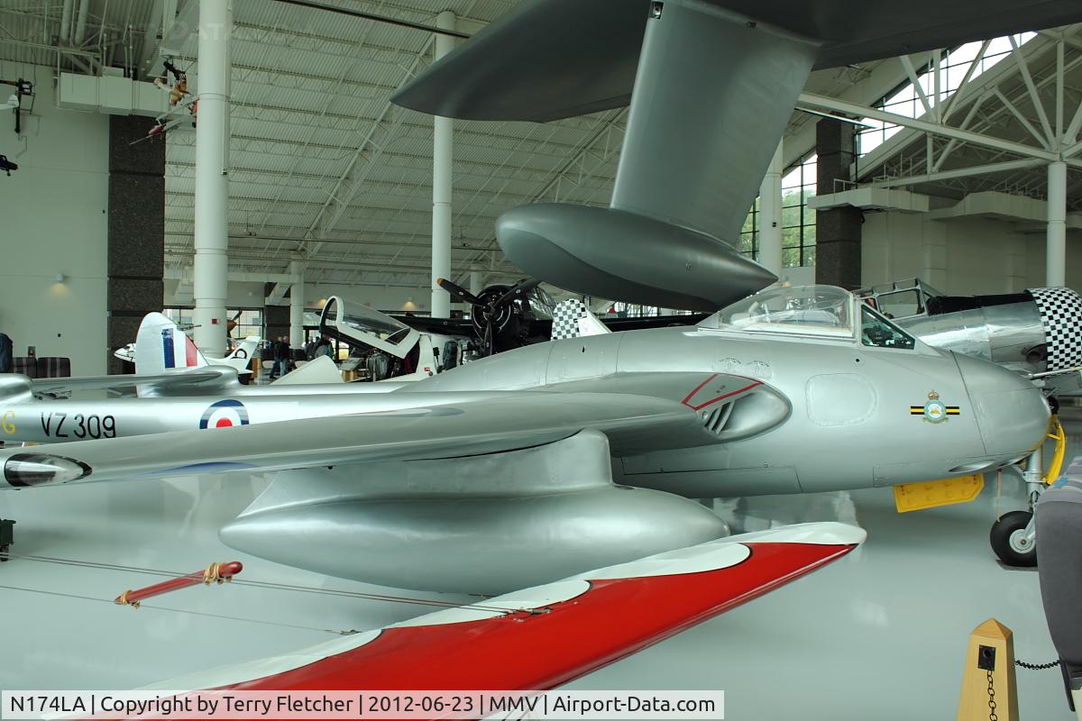 N174LA, De Havilland DH.100 Vampire FB.52 C/N IB-1686, At Evergreen Air & Space Museum