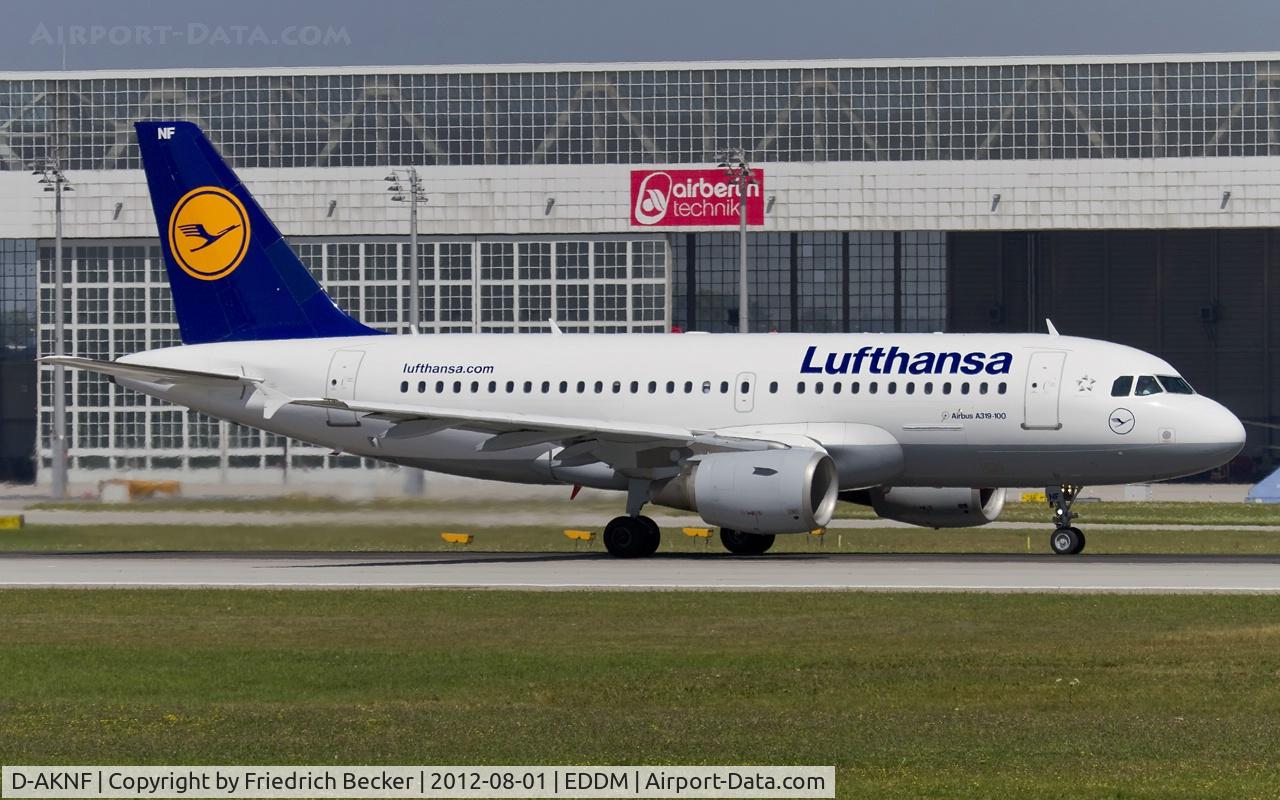 D-AKNF, 1997 Airbus A319-112 C/N 0646, departure from Munich