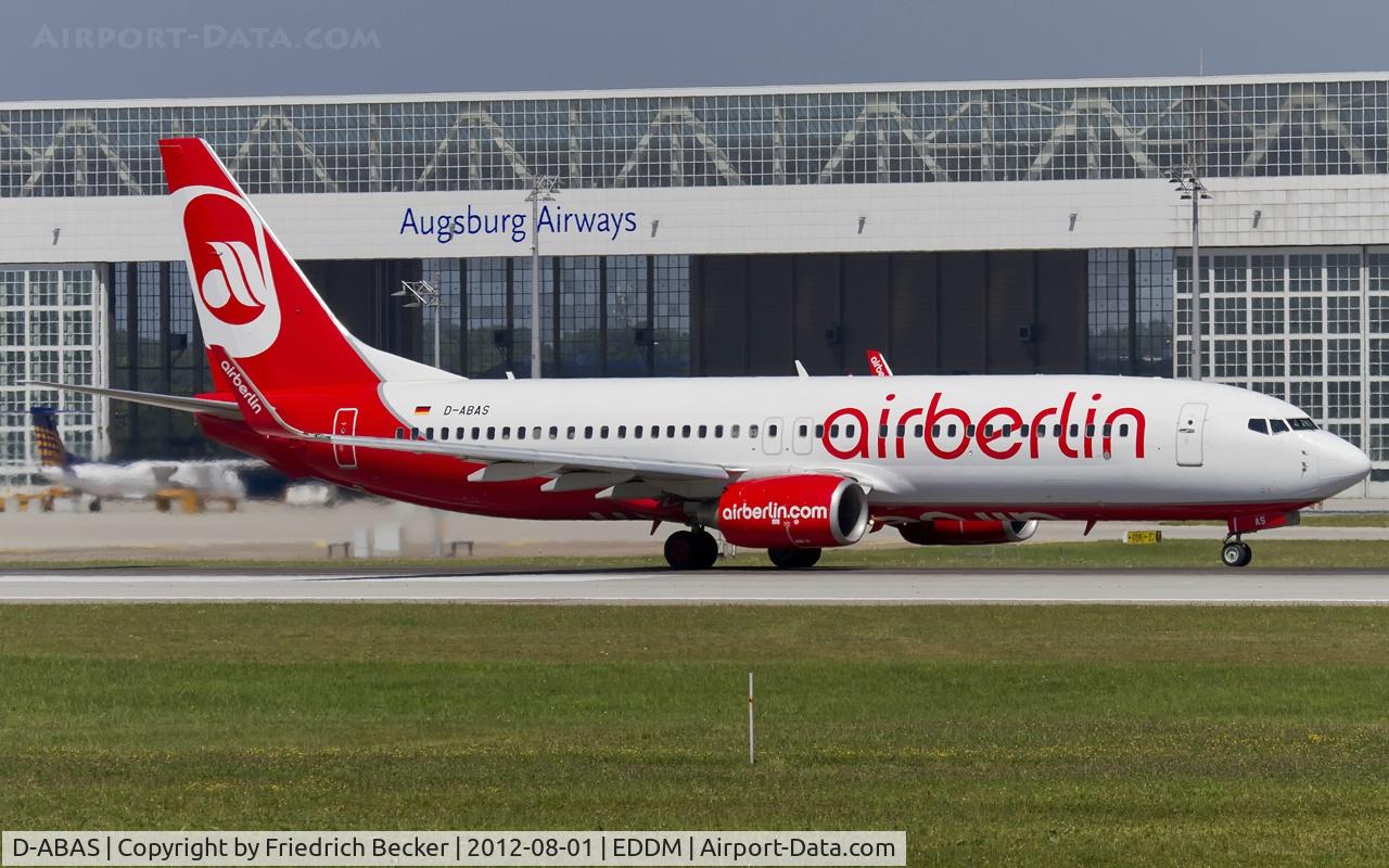 D-ABAS, 1999 Boeing 737-86J C/N 28073, departure from Munich