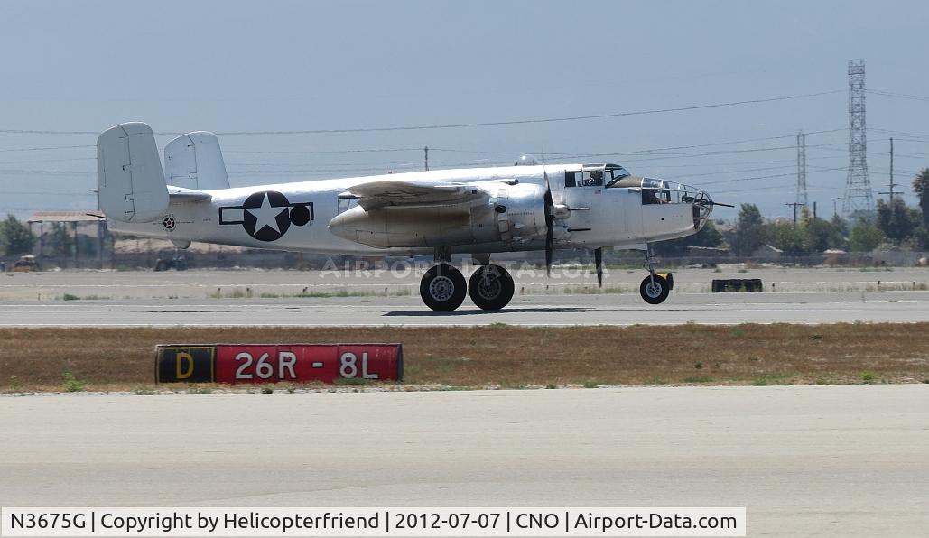 N3675G, 1944 North American B-25J Mitchell Mitchell C/N 108-33698, Taking off for photo session in Long Beach