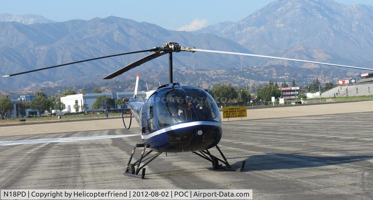 N18PD, 1990 Enstrom 280FX Shark C/N 2046, Parked north of Howard Aviaiton