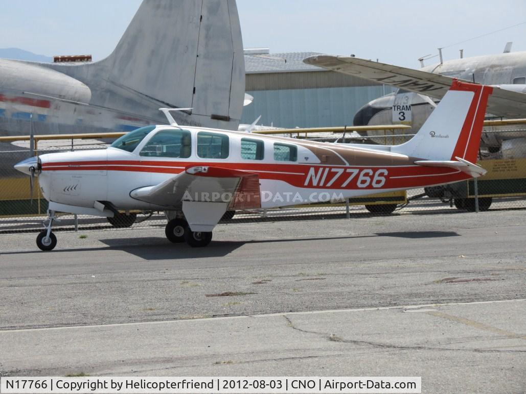 N17766, 1977 Beech A36 Bonanza 36 C/N E-1023, Parked just north of Yank's Air Museum outside storage area