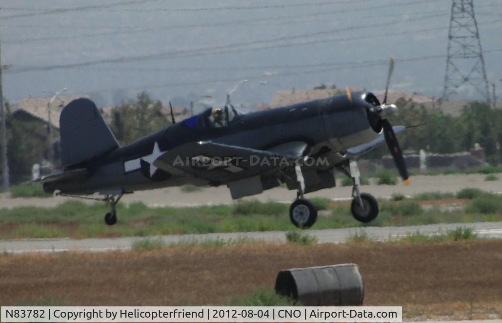 N83782, 1942 Vought F4U-1 Corsair C/N 3884 (Bu 17799), Lifting off from the 26R