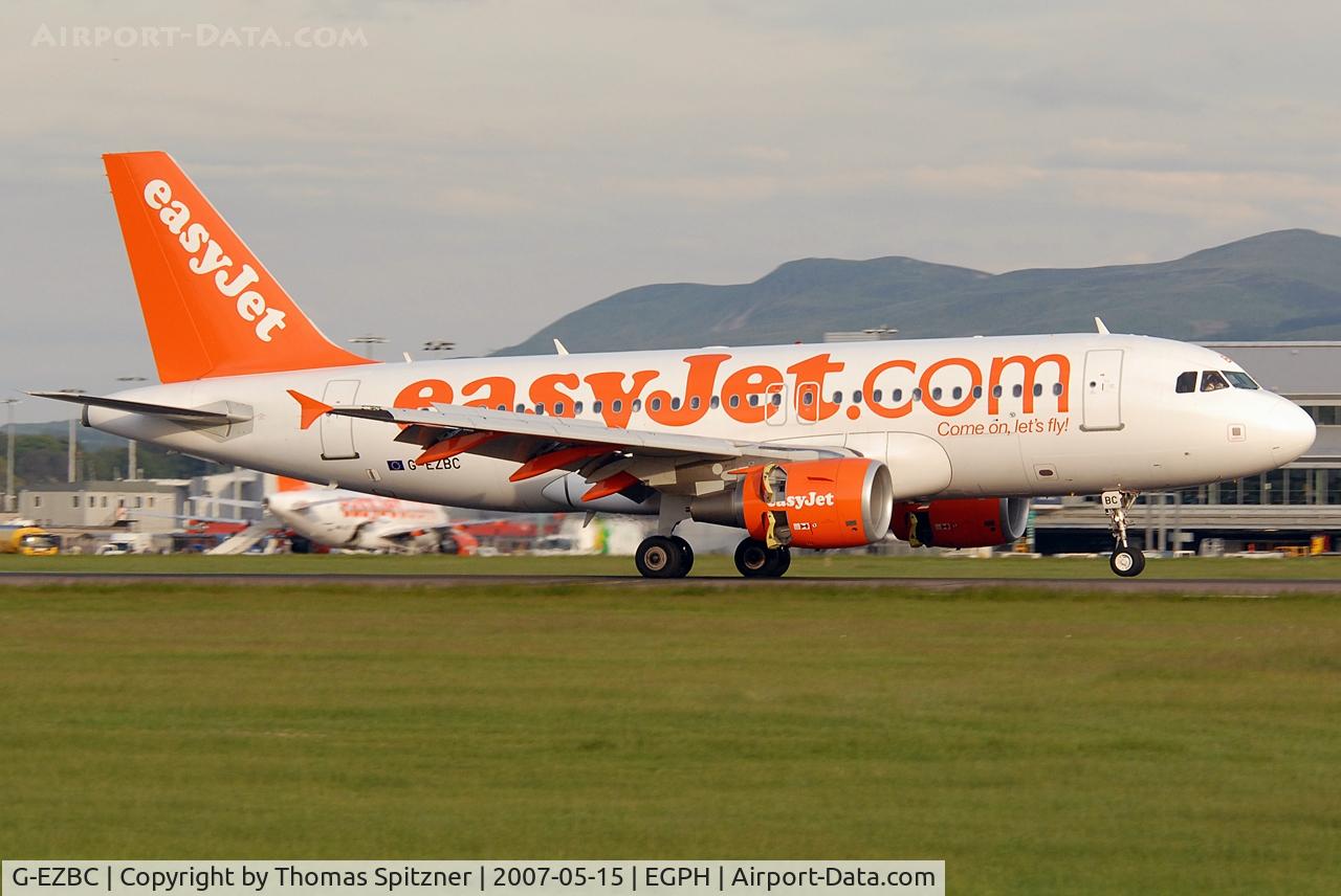 G-EZBC, 2006 Airbus A319-111 C/N 2866, Arriving at EDI