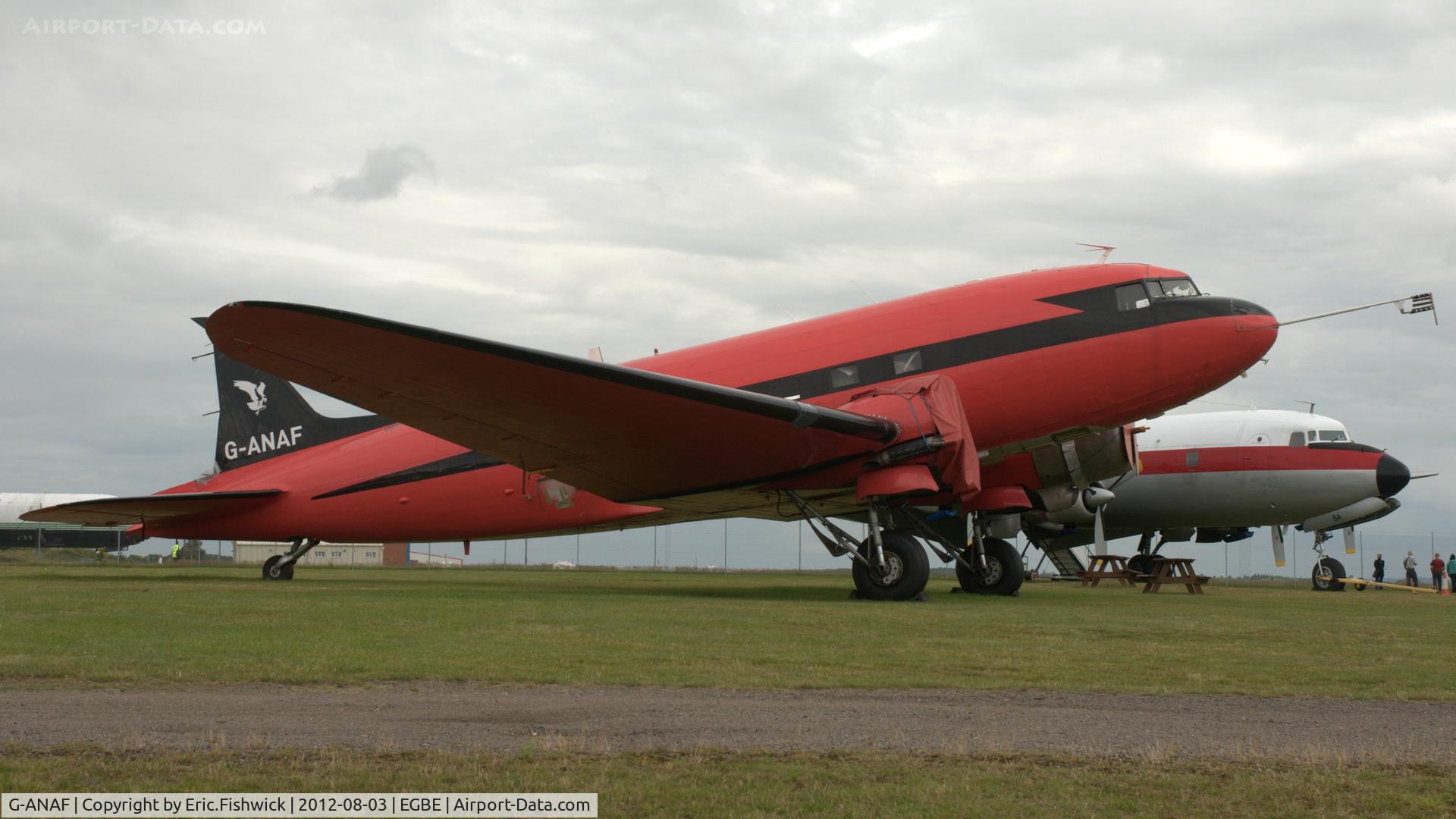 G-ANAF, 1944 Douglas DC-3C-R-1830-90C (C-47B) C/N 33436, 3. G-ANAF at Airbase, Coventry Airport West.